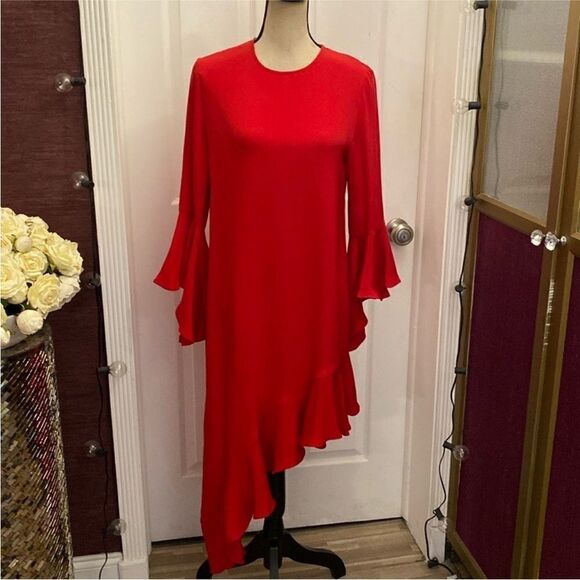 alexis red silk dress Alexis
